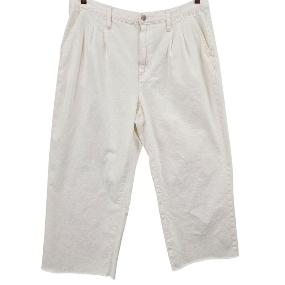 Madewell Womens Plus Size 33 White Baggy Straight Jeans